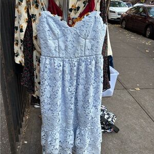 Club Monaco Light Blue Lace Midi Dress